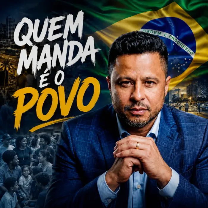 Anderson Martins com o slogan Quem manda é o povo